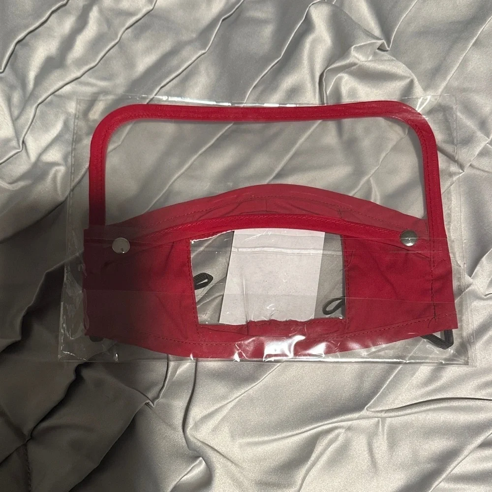 Transparent Window Face Mask Red, Black, Gray, Pink
